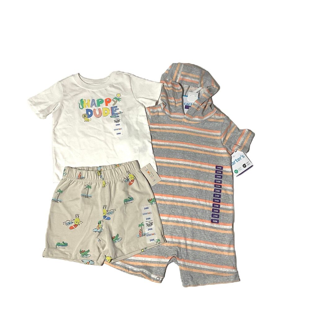 Carter’s Boys Romper & Garanimals Boys Short Set (Size 24M)